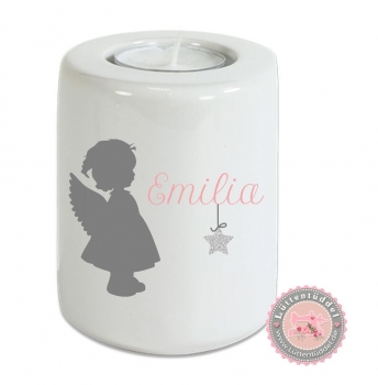 Preview: Erinnerungslicht Gedenklicht Engel Mädchen oder Junge Teelichthalter Teelicht Kerze Kerzenlicht Grablicht Kerze Allerheiligen Sternenkind Lüttentüddel®